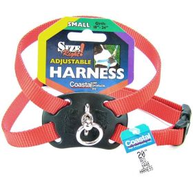 Coastal Pet Size Right Nylon Adjustable Harness - Red - Small - (Girth Size 18"-24")